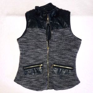 Takara Marled & Faux Leather Vest